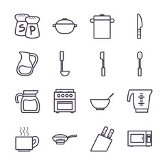 Isolated kitchen and cook gradient style icon set vector design