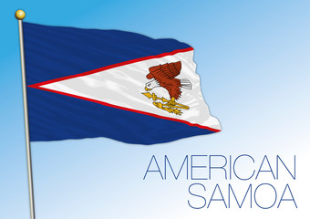 American Samoa Islands official national flag, pacific ocean, vector illustration