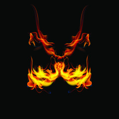 letter X fire or shades of horror, burning letters, Latin fonts from fire, collection of fonts, fire for creative business logos and GAME