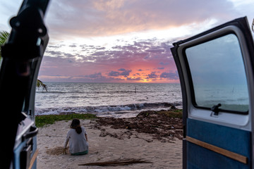 sunrise Mexico van life 