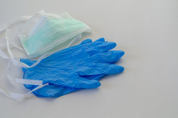 Disposable surgical mask and surgical gloves