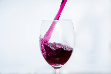 Glass and rose wine glass served