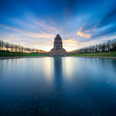 V&ouml;lkerschlachtdenkmal bei Sonnenaufgang, Leipzig, Sachsen, Deutschland