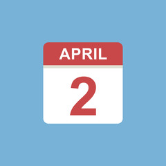 calendar - April 2 icon illustration isolated vector sign symbol