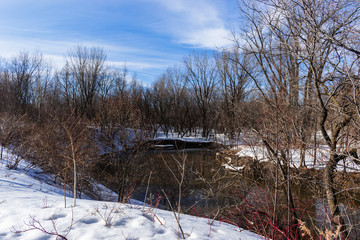 St-Charles River in winter day - Quebec