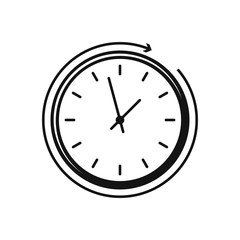 Clock line icon on white back. Concept.