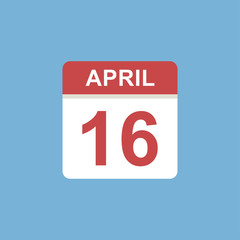 calendar - April 16 icon illustration isolated vector sign symbol