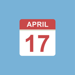calendar - April 17 icon illustration isolated vector sign symbol
