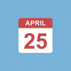 calendar - April 25 icon illustration isolated vector sign symbol