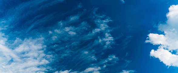 Fototapeta na wymiar Bright sky and clouds. Panorama view. cloudscape