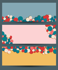 Flatlay banner set. horizontal wide color templates