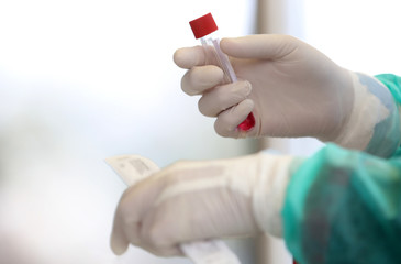Coronavirus nasal swab test tubes