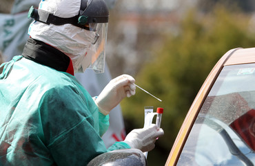 Coronavirus nasal swab test tubes