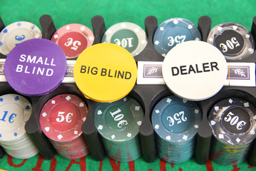 poker chips and dice