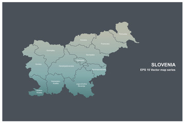 slovenia map. vector map of slovenia in balkans country. 