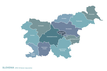 slovenia map. vector map of slovenia in balkans country. 