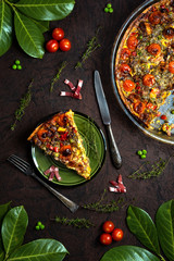 Quiche Lorraine with French cheese