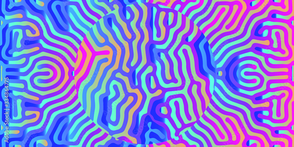Poster Reaction-Diffusion vector pattern, psychedelic surreal biological shapes. 