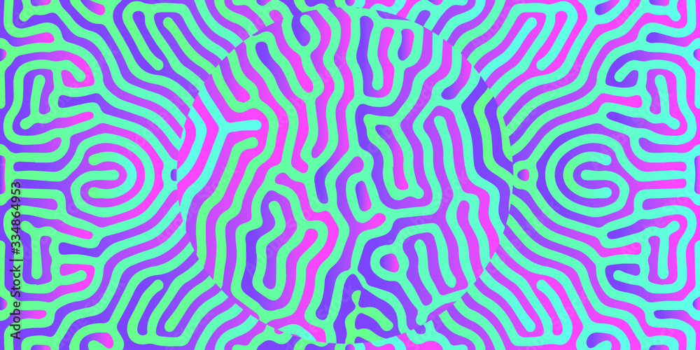 Poster Reaction-Diffusion vector pattern, psychedelic surreal biological shapes. 
