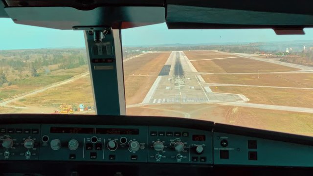 cockpit view of landing in Santa Clara, Cuba