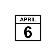 calendar - April 6 icon illustration isolated vector sign symbol