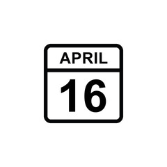 calendar - April 16 icon illustration isolated vector sign symbol