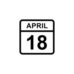 calendar - April 18 icon illustration isolated vector sign symbol