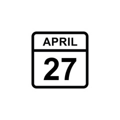 calendar - April 27 icon illustration isolated vector sign symbol