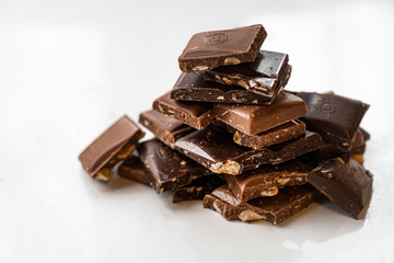 chocolate on white background