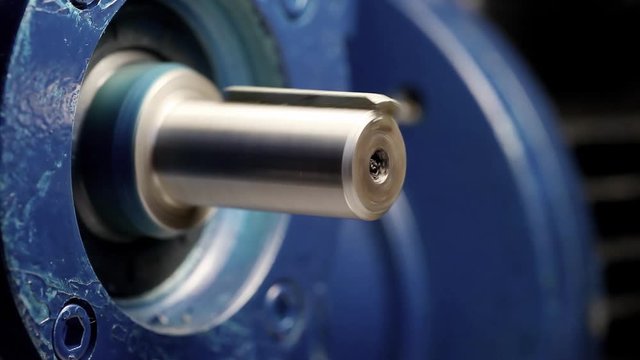 Big blue electric motor rotation