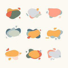 Set of abstract modern graphic elements. Dynamical colored forms. Abstract banners with flowing liquid shapes. Template for the design of a logo, flyer or presentation. Vector.