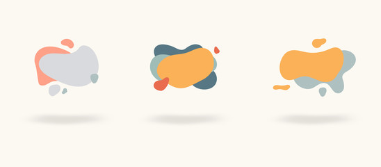 Set of abstract modern graphic elements. Dynamical colored forms. Abstract banners with flowing liquid shapes. Template for the design of a logo, flyer or presentation. Vector.