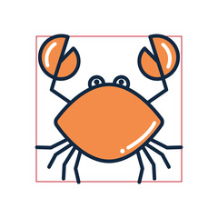 Isolated crab fill style icon vector design