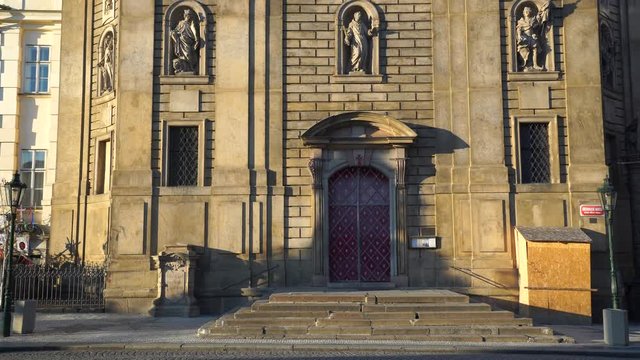 Church of saint Francis of Assis near Charles Bridge in Prague, Czechia. Revealing video.