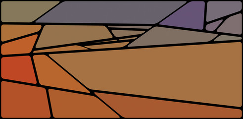 Colorful illustration with black space. Abstract geometric pattern. Mosaic background. Geometrical multicolored shapes.