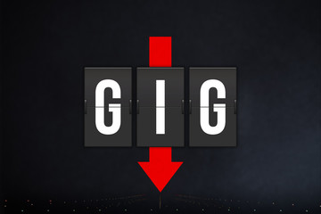 Rio de Janeiro Galeão International Airport IATA code (GIG). Split-flap airport terminal alphabet...