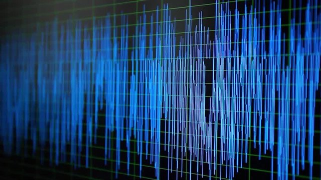 Oscillogram on PC screen, text and graphical information