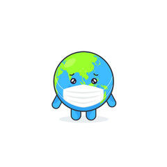 Earth Character Wearing A Mask