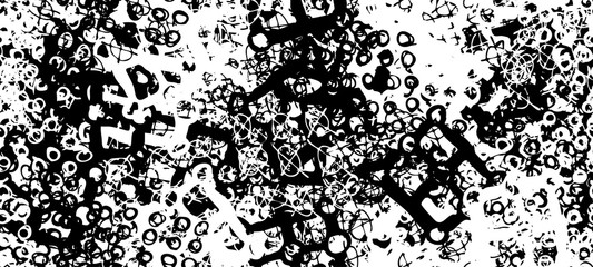 Black and white seamless grunge background. Abstract repeating texture. Monochrome template for printing