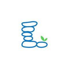 Initial logo rock balance