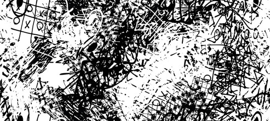 Black and white seamless grunge background. Abstract repeating texture. Monochrome template for printing