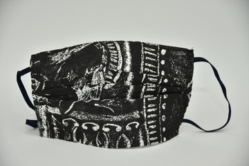 ,Homemade green face Mask -Coronavirus COVID-19 - black & white pattern