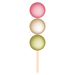 Japanese snack hanami dango in color