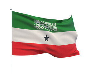 Naklejka premium Waving flags of the world - flag of Somaliland. Isolated on WHITE background 3D illustration.