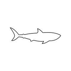 shark outline icon logo design vector