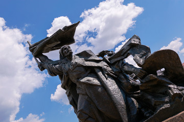 Fragment of soviet sculpture group in Stavropol, Russia