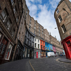Empty streets of Edinburgh during quarantine of Covid-19: Victoria Street