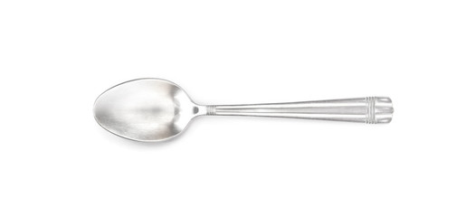 Old silver spoon isolated on white background