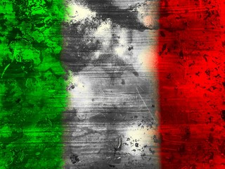 Green white and red color Italy flag grunge style abstract background illustration