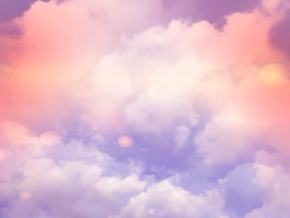 Fototapeta na wymiar Pink pastel Cotton candy sky background